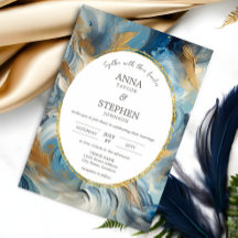 Moderne Eleganz: Blue White Gold Wedding