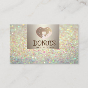 Moderne Eleganz, Bokeh, Donuts, Bäckerei Visitenkarte