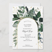 Moderne Eleganz botanischer Brunch und Bubbly Einladung (Vorderseite)