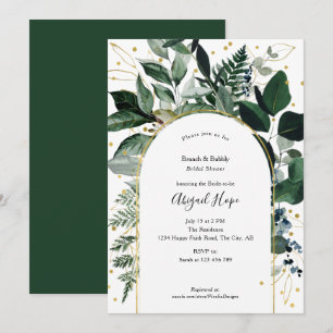 Moderne Eleganz botanischer Brunch und Bubbly Einladung