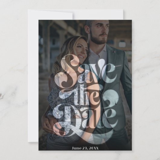 Moderne Eleganz Ein Foto Chic Hochzeit Save The Date (Vorderseite)