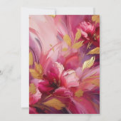 Moderne Eleganz: Fuchsia Pink Gold Hochzeit Einladung (Rückseite)