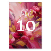 Moderne Eleganz: Fuchsia Pink Gold Tischnummer (Vorderseite)