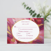 Moderne Eleganz: Fuchsia Pink Gold UAWG RSVP Karte (Stehend Vorderseite)