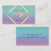 Moderne Eleganz, Glitzer, Rahmen, Konfetti, Schere Visitenkarte (Vorne/Hinten)