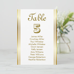 Moderne Eleganz Gold Tischnummer Sitzordnung