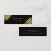 Moderne Eleganz, Imitate Gold, Streifen, Schwarz Mini Visitenkarte (Vorne/Hinten)