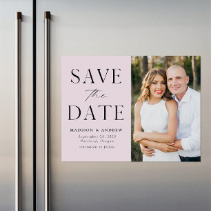 Moderne Eleganz Lavendel Foto Save-the-Date Magneteinladung