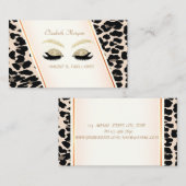 Moderne Eleganz, Leopard Print, Gold Glitzer Lashe Visitenkarte (Vorne/Hinten)