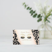 Moderne Eleganz, Leopard Print, Gold Glitzer Lashe Visitenkarte (Stehend Vorderseite)
