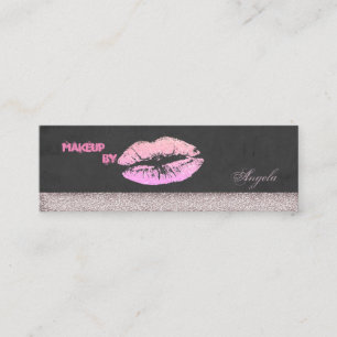 Moderne Eleganz  Luxuriöse Glitzernde Lippen Mini Visitenkarte