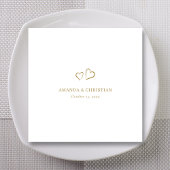 Moderne Eleganz: Personalisiertes Goldenes Herz Ho Serviette