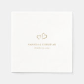 Moderne Eleganz: Personalisiertes Goldenes Herz Ho Serviette (Vorderseite)