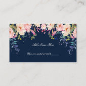 Moderne Eleganz Rosa Blumentisch Botanischer Tisch Platzkarte (Vorderseite)