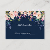 Moderne Eleganz Rosa Blumentisch Botanischer Tisch Platzkarte (Vorderseite)
