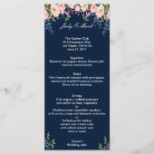 Moderne Eleganz Rosa Botanische Hochzeit mit flora Menükarte (Vorderseite)