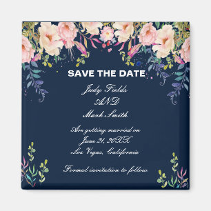 Moderne Eleganz Rosa Florale Botanische Save-The-D Magnet