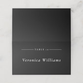 Moderne Eleganz Schwarz-Weiß-Hochzeit Platzkarte (Außenseite Aufgefaltet)