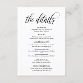 Moderne Eleganz, schwarze Schrift, unsere Hochzeit Begleitkarte