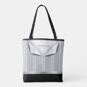 Moderne Eleganz Schwarze und silberne Brautjungfer Tasche (Rückseite)