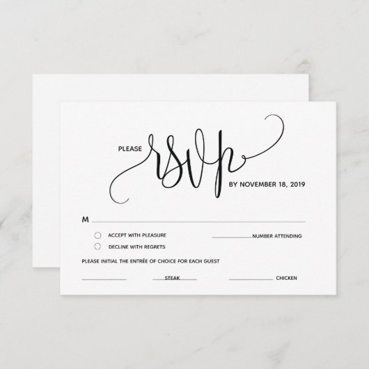 Moderne Eleganz UAWG (Antwort) Begleitkarte (Vorne/Hinten)