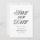 Moderne Eleganz und Fett Rettete unser Datum Einladung (Vorderseite)