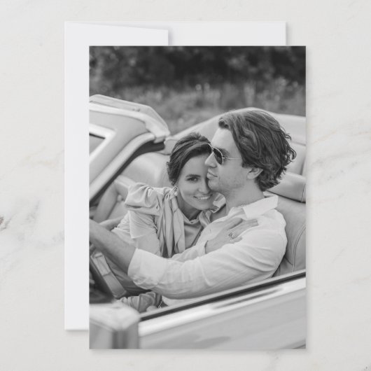 Moderne Eleganz und Fett Rettete unser Datum Einladung (Rückseite)