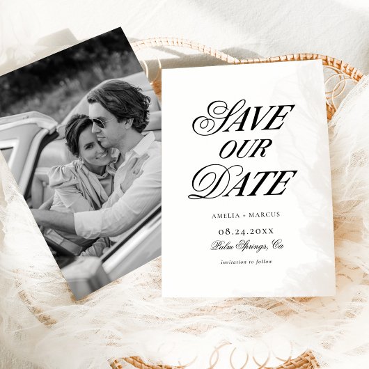 Moderne Eleganz und Fett Rettete unser Datum Einladung