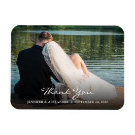Moderne Eleganz Vielen Dank Foto Ehepaar Hochzeit Magnet