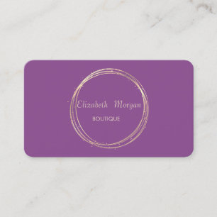 Moderne Eleganz, Violett, Goldener Kreis Visitenkarte