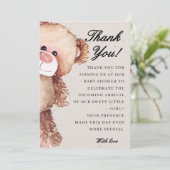 Moderne Eleganz, wir können warten Babydusche Dankeskarte (Stehend Vorderseite)