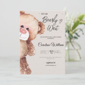 Moderne Eleganz, wir können warten Babydusche Einladung (Stehend Vorderseite)