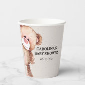 Moderne Eleganz, wir können warten Babydusche Pappbecher (Vorderseite)