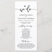 Moderne Eleganz, wir tun, Hochzeitsfeier Programm (Vorderseite)