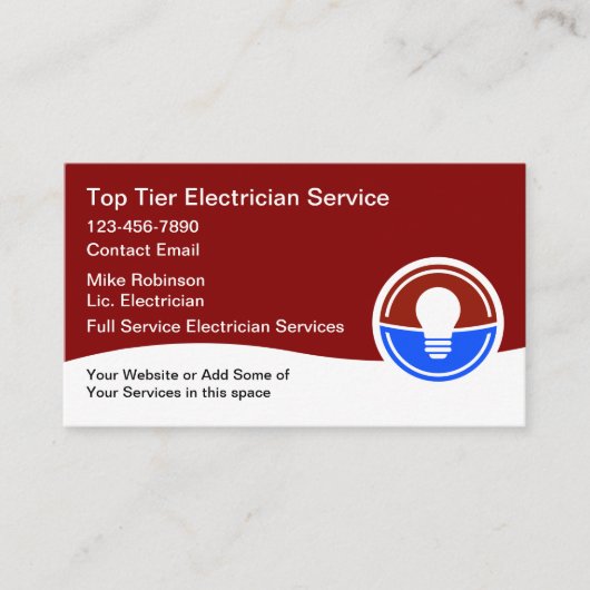 Moderne elektrische Dienstleistungen Visitenkarte (Vorderseite)