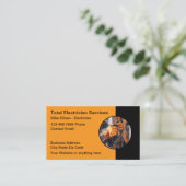 Moderne elektrische Einzigartige Visitenkarten Visitenkarte (Stehend Vorderseite)
