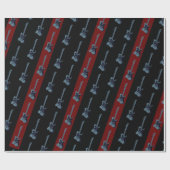 Moderne elektrische Gitarre Schwarz Dunkelblau Coo Geschenkpapier (Flach)