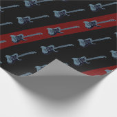 Moderne elektrische Gitarre Schwarz Dunkelblau Coo Geschenkpapier (Ecke)