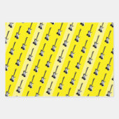 Moderne elektrische Gitarre schwarz Gelb Rosa Blau Geschenkpapier Set (Vorderseite 3)