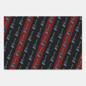 Moderne elektrische Gitarre schwarz Gelb Rosa Blau Geschenkpapier Set (Vorderseite 2)