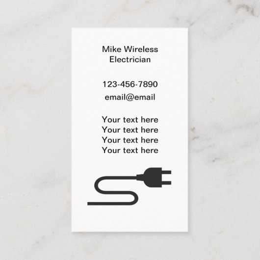 Moderne Elektrotechnik mit zweiseitigen Visitenkar Visitenkarte (Rückseite)