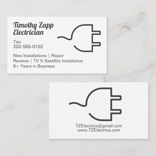 Moderne Elektrotechnik Visitenkarte (Vorne/Hinten)