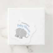 Moderne Elephant Baby Boy Dusche Blau und Grau Geschenkanhänger (Beispiel)