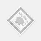 Moderne Elephant Baby Dusche Grau und Weiß Serviette (Ecke)
