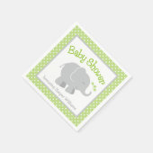 Moderne Elephant Baby Dusche grün und grau Serviette (Ecke)