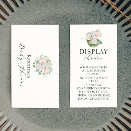 Moderne Elephant Greenerenery Baby Display Dusche Begleitkarte