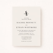 Moderne Elfenbein Botanische Monogramm Hochzeits E Ankündigung