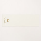 Moderne Elfenbein-Gold-Schrift-Monogramm Yogamatte (Vorderseite (Horizontal))