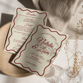 Moderne Elfenbein in einer farbenfrohen Retro-Hoch Einladung