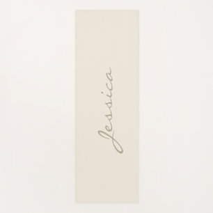 Moderne Elfenbein-Schlichte Minimalistische Name Yogamatte